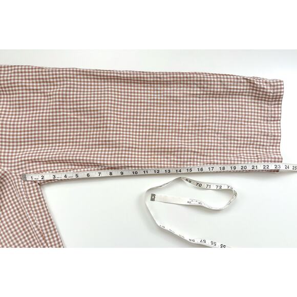 House of Harlow 1960 Linen Gingham Plaid Jumpsuit XS Smocked Cottagecore Trad - Picture 14 of 16